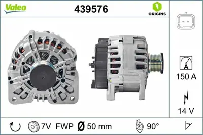 VALEO 439576 Alternator 12v 150a Vıvaro 2,0 Cdtı Laguna Iı Trafıc 2,0 Dcı 8200404459