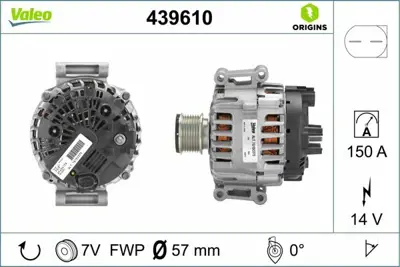 VALEO 439610 Alternator (12v 150a) W204 07>14 S204 07>14 W212 09>15 C207 10>16 Sprınter 09> 2711541502