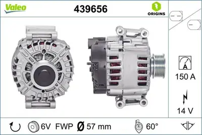 VALEO 439656 Alternator Audı A6 2,0 Tfsı 6D903016DX, L06D903016D