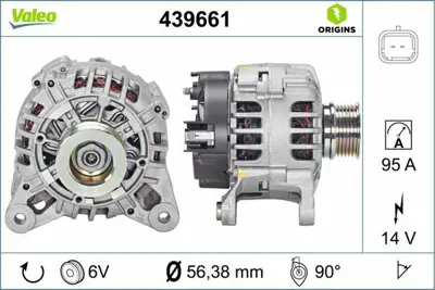 VALEO 439661 Alternator 12v 95a Logan Sandero 1,4 - 1,6 7711497535
