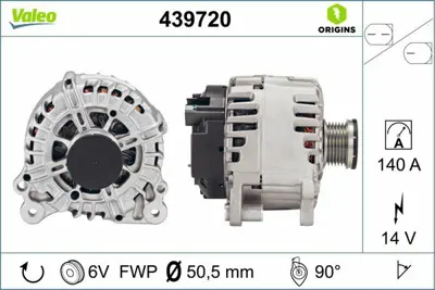 VALEO 439720 Alternator Komple 14v 140a Cc 12>17 Passat Touran 11>15 3C903023TX