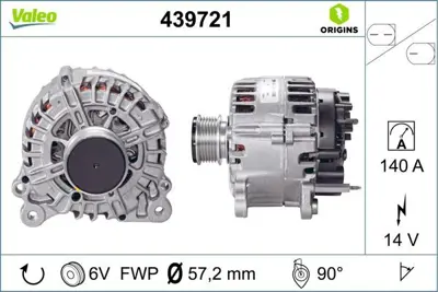 VALEO 439721 Alternator Vag 3P903023B, 3P903023HX