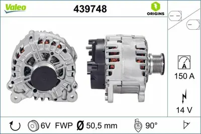 VALEO 439748 Alternator 14v 150a A4 13>15 A5 12>17 3L903017EX, 4L903017X