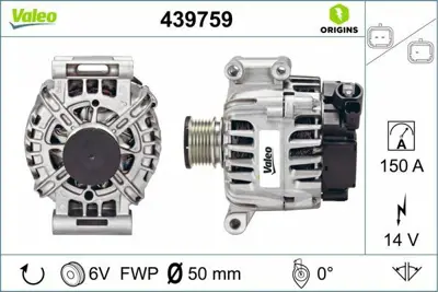 VALEO 439759 Alternator 12v 150a Ds3 C3 Iıı P208 P308 P207 P3008 P2008 Partner Tepe 207 P308 P508 P208 P5008 C3 P 5702L3