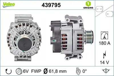 VALEO 439795 Alternator 12v A4 A5 Q5 3,0 08> 6E903019EX