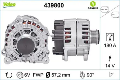 VALEO 439800 Alternator A4 A5 A6 A7 Q5 3,0 08> 59903018Q, 59903018RX