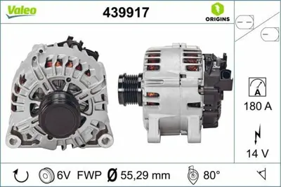 VALEO 439917 Alternator  Volvo S60 Iı (134) Drıve - D2 -T4f  11> 15 S80 Iı (124) 1.6 Drıve 11>15 V40 (525, 526) D 36002929