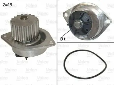 VALEO 506595 Devirdaim Su Pompasi P106 Gti Saxo Vts Tu5j4 (1 6 16v) P206 P207 C3 C4 Tu5jp4 (1 6 16v) Ec5 1201A2, 1201E5, 1201H4, 16009417280, 1609417280, 9824998180, 1609315180, E111415, E111657, 120182
