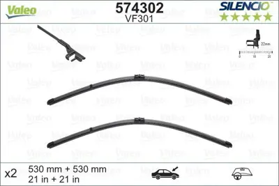 VALEO 574302 Silecek  Süpürgesı Ön Takım 3B0998002A