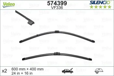 VALEO 574399 Silecek Supurgesı Flat Blade (X2) Bmw 3 Serıes (E92) 61610415881, 61612159629, 61617156483, 61617170570, 61610415882, 4B0998003, 4B1955425C, 61612159630, 61612407288, 1609069180