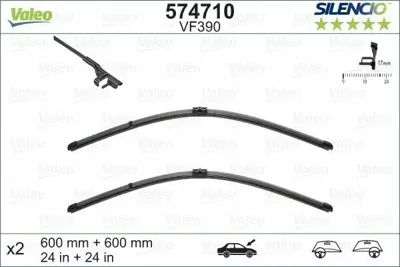 VALEO 574710 Silecek Supurgesı On Takım (600mm - 600mm) C-Class W204 08>14 S204 08>14 A2048201845