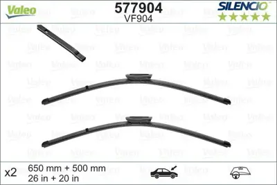 VALEO 577904 Valeo Sılencıo X Trm Flat Blade Vm904 (X2) - (650+500 Mm) Cıtroen Jumpy Panelvan - Van (04 - 16>), S 1642340480, SU001A2900