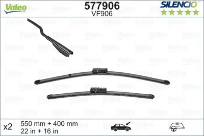 VALEO 577906 Valeo Sılencıo X Trm Flat Blade Vm906 (X2) - (550+400 Mm) Ford Ecosport 1870825