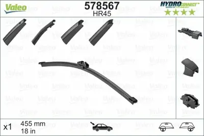 VALEO 578567 Silecek Supurgesı Arka Muz Tıp 450mm Hr45 (Hydroconnect Coklu Bağlantı) - (X1) 7E0955425A