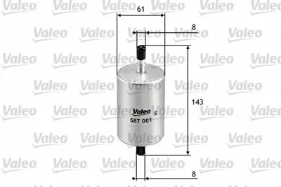 VALEO 587001 Yakıt Filitresi 1567E1, 16400JD51A, 4408101, 8200386495, 9623266380, 9647867780, 9673849