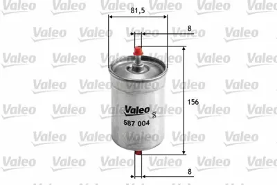 VALEO 587004 Yakıt Filitresi (Benzın) Renault Clıo I 1.2, Espace, Master, Safrane 13329063165, 156720, 1640070J00, 16900SD4672, 1H0201511A, 2D0201051, 7212351, 7711130026, 91535807, 9153580780, A0024772801, JLM20682, NTC5958, SE021104653A