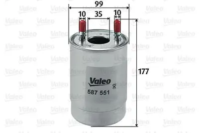 VALEO 587551 Yakıt Filitresi 7701070647, 7701478821, 7701479305, 8200671525, 8201046788, 8200671526, 8201010955, 8201010956, 8201015125, 8201015126