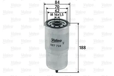 VALEO 587724 Yakit Filtresi (Mazot) Ford Transit Connect 1.8 Tddi - Tdci 16403Z7000, 9951033