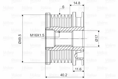 VALEO 588016 Alternator Kasnagi (Rulmanli) Caddy Iv Golf Vii Passat 14>a3 12>a4 13>15 Ibiza 08>10 Leon 13> 045903119A