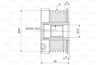 VALEO 588022 Alternator Kasnagi Bosch Tip 6 Kanal Volvo C70 S60 S70 S80 V70 Xc70 Xc90 2 0 2 3 2 4 2 5 30667878