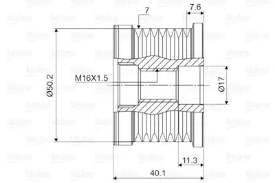 VALEO 588100 Alternator Kasnağı X164 09>12 W211 06>08 W221 09>13 W164 09>11 A6291500160