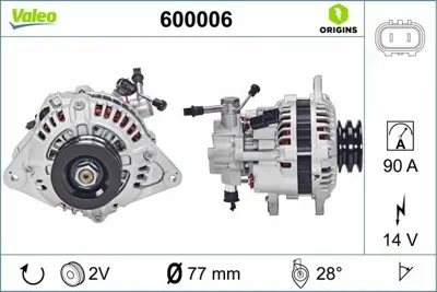 VALEO 600006 Alternator 12v 90a Galloper - Terrecan 2,5 - 3,0 3730042870