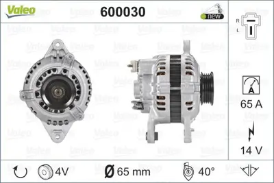 VALEO 600030 Alternator 12v 65a Pony Santa Fe Colt Iı Lancer Iıı 1,3 - 1,5 3730024010