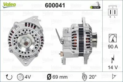 VALEO 600041 Alternator Hyundaı Sonata A003T45693ZC, A003T45694, A3T45691, A3T45693, A3T45693ZC, A3T45694, MD149750, MD153357, MD153843, 3730032800