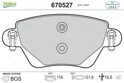 VALEO 670527 Arka Fren Balatası Kangoo 1,5dcı 1,9dtı 1.4 1.6 01> Mondeo Iıı 00 04 1121895