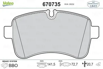 VALEO 670735 Arka Fren Dısk Balata Daıly Iv 06> Daıly V 11> Tum Modeller 05 - 06> 42555917