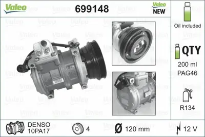 VALEO 699148 Klima Kompresoru Bmw M51 D25 E36 91>98 Range Rover 2 P38a 2.5 D 94>02 64528391695