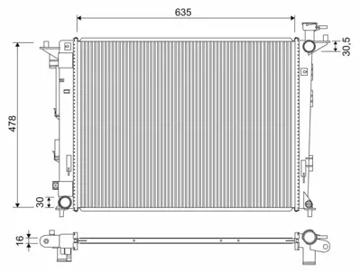 VALEO 701326 Motor Su Radyatoru Ix35 Kıa Sportage 1,6 2,0 2010> Manuel Vıtes 1333042, 253102S010, 253102S050, 253102S100, 253102S150, 253102S200, 253102S250, 253102S500, 253102S510, 253102S550