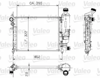 VALEO 730372 Motor Su Radyatoru Radyator Mekanık P106 Saxo 1,6 Klimasız Manuel Olcu: (390*322*23) 1301B0