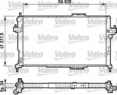 VALEO 732824 Motor Su Radyatoru Mekanik Y17dt Corsa C Combo C 1300233, 1300332, 9196694, 95513832