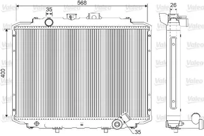 VALEO 733102 Motor Su Radyatoru H100 Mınıbus 1997-2005 - L300 Mınıbus 1997-2008 400x568x26 Brazıng 2530043820
