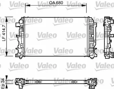 VALEO 735084 Su Radyatörü 9065000002, 9065000102, 9065000202, A9065000002, A9065000102, A9065000202, 2E0121253, 2E0121253A, 2E0121253B, 2E0145804