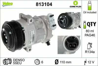 VALEO 813104 Klima Kompresoru Corsa D 07> 14 Z13dtj Z13dth A13dtc Z17dtr (Sanden Tıp) 1607883080