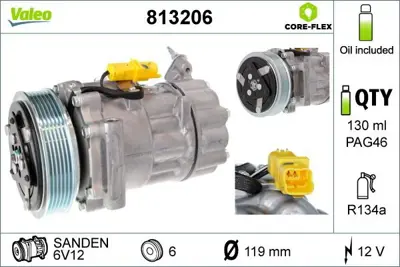 VALEO 813206 Klima Kompresoru Mını N12 N14 N16 N18 N47 R56 R53 R60 R61 R55 R57 R58 R59 R50 64522758145