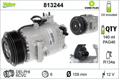 VALEO 813244 Klima Kompresoru Opel Astra J 1.6 - 1.3 - 1.7 Cdtı 09> 1618400