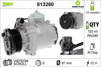 VALEO 813280 Klima Kompresor Komple Ford Transıt Connect 07> 13 1494719