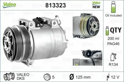 VALEO 813323 Klima Kompresor Focus 04>11 2.5 St Kuga, C30 06>12  C70 Iı 06>09  S40 Iı 06>12  V50 04>10  1.6 -2.4  1388316