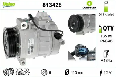 VALEO 813428 Klima Kompresoru Bmw N52 E81 E82 E87 E92 E90 E84 F01 E83 F25 E70 Z4 E89 64529122618