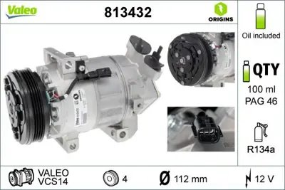 VALEO 813432 Kompresor Dacıa Logan, Sandero 926006775