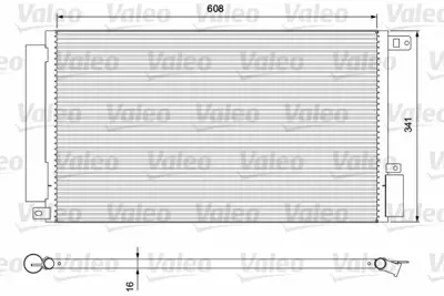 VALEO 814380 Klima Radyatoru Doblo 1,4 09->combo 12->mıto 1,4 08-> (608x341x16) 50512105, 50540514, 50526514, 1850227, 1850279, 95510683, 95514807, 8132016, 8FC351310581, RA7000100