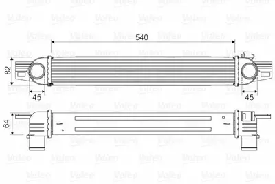 VALEO 818545 Turbo Intercoller Radyatoru Nemo Bıpper Fıorıno 1,3jtd Bıpper Nemo 1,4hdı Olcu: (540×82×64) 384L7