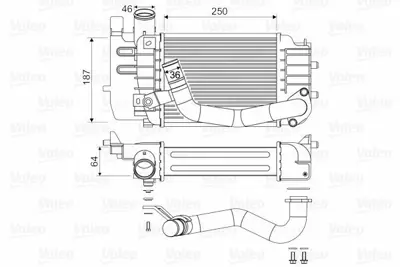 VALEO 818655 Intercooler Toyota Corolla - Aurıs 1,4 D4d 2007-2012 Yarıs 1,4 d4d 2005> 179000N010