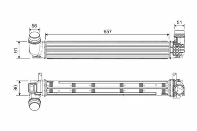 VALEO 818878 Turbo Radyatoru Megane Iıı Scenıc Fluence 1,5dcı 08> K9k (657×91×80) 144960006R, 144960600R, 144963639R, 144964990R, 144961285R, 7093112, 8ML376760761, 96545, 214105150R, 214100002R