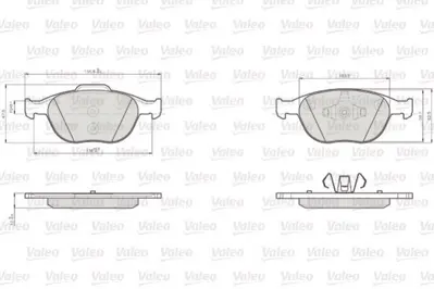 VALEO 872440 Disk Fren Balatası Lcv Ön Ford Tourneo Connect 2002 2006 4427737