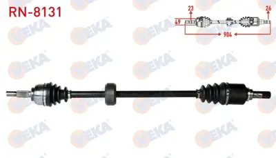 VEKA RN-8131 Komple Aks Sağ On Renault Symbol Iıı (Jz0-1) 1.5 Dcı Uzunluk 904mm 2012-