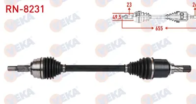 VEKA RN-8231 Komple Aks Sol On Uzunluk 655mm Renault Clıo V 1.0 Tce (B7mt) M-T 5 Vıtes 2019-